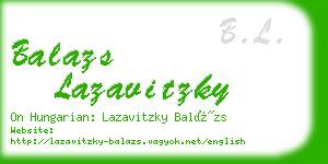 balazs lazavitzky business card